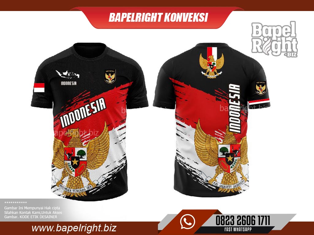Jersey Merah Putih Hitam Burung Garuda