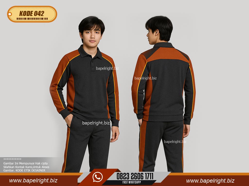 Kaos Olahraga Warna Hitam Dan Autum Orange